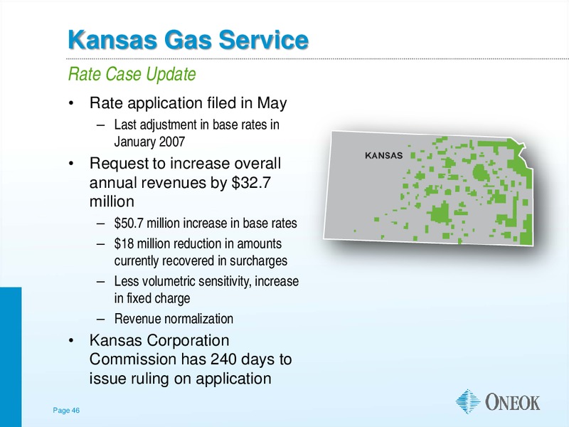 TUOHY BROTHERS ANNUAL ENERGY CONFERENCE – Oneok Inc. – slide 45