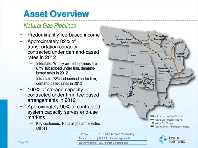 TUOHY BROTHERS ANNUAL ENERGY CONFERENCE – Oneok Inc. – slide 84