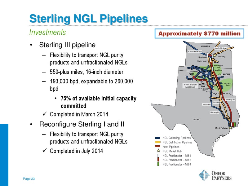 TUOHY BROTHERS 5TH ANNUAL  ALL IN ONE  ENERGY CONFERENCE – Oneok Inc. – slide 22