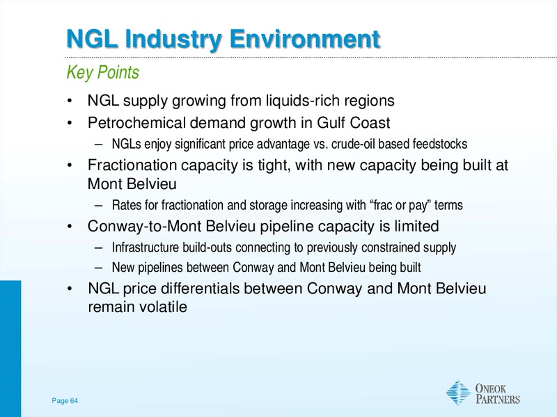 BARCLAYS CAPITAL CEO ENERGY CONFERENCE – Oneok Inc. – slide 63