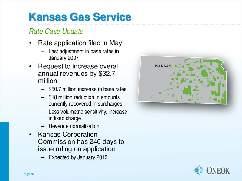 BARCLAYS CAPITAL CEO ENERGY CONFERENCE – Oneok Inc. – slide 85