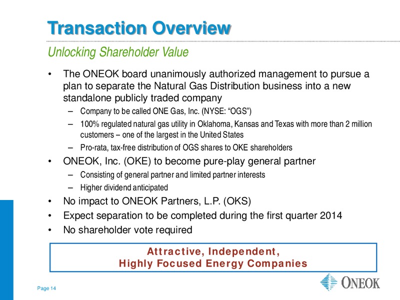 BARCLAYS CAPITAL CEO ENERGY POWER CONFERENCE – Oneok Inc. – slide 13