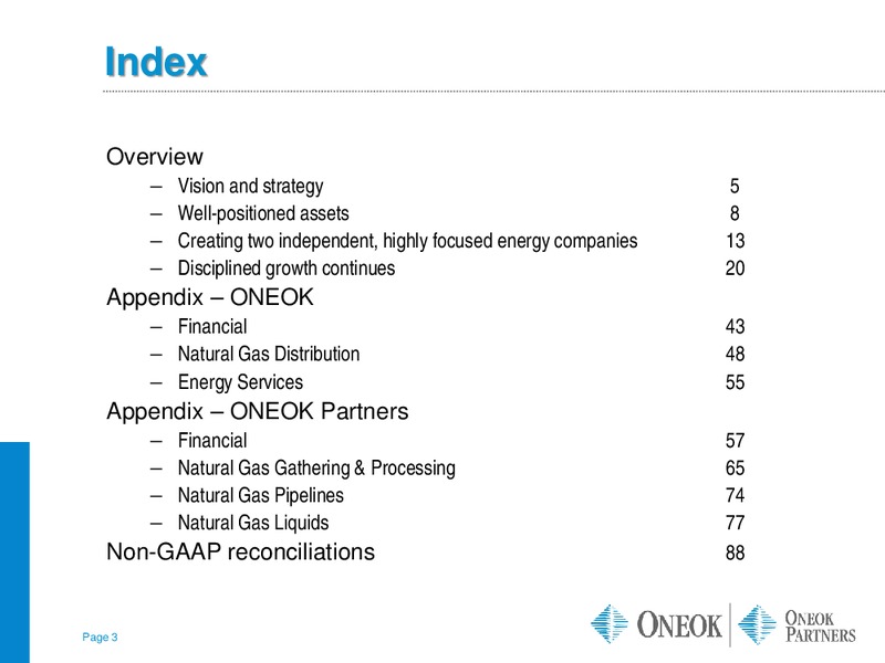 INVESTOR UPDATE – Oneok Partners, L.P. – slide 2