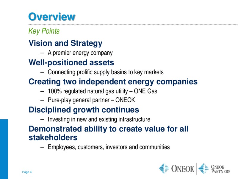 INVESTOR UPDATE – Oneok Partners, L.P. – slide 3