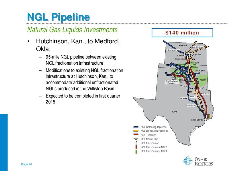 INVESTOR UPDATE – Oneok Partners, L.P. – slide 39