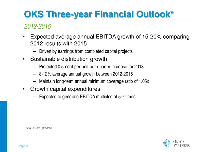 INVESTOR UPDATE – Oneok Partners, L.P. – slide 61