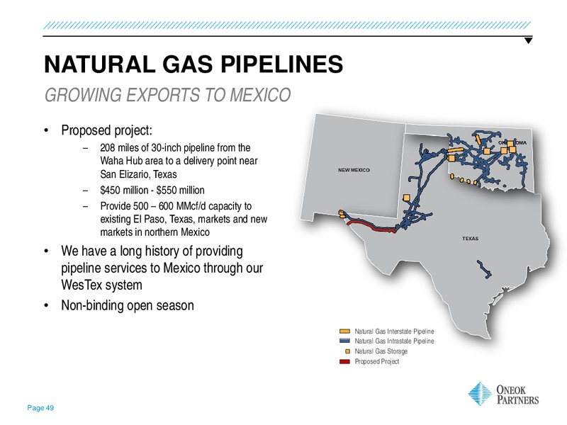 WELLS FARGO ENERGY SYMPOSIUM – Oneok Inc. – slide 48