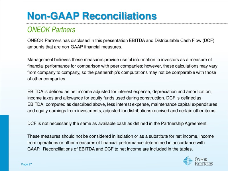 MORGAN STANLEY GLOBAL COMMODITIES CONFERENCE – Oneok Inc. – slide 96