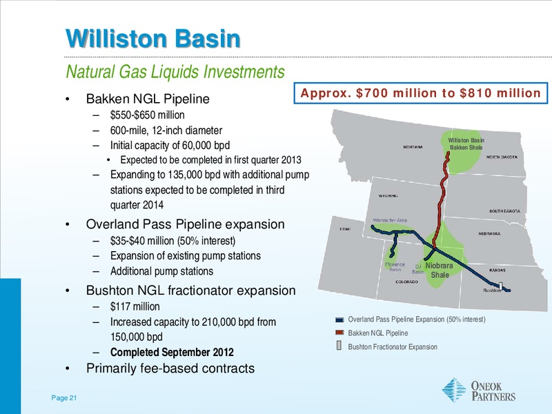 Morgan Stanley Midstream MLP and Diversified Natural Gas Corporate Access Day – Oneok Inc. – slide 20
