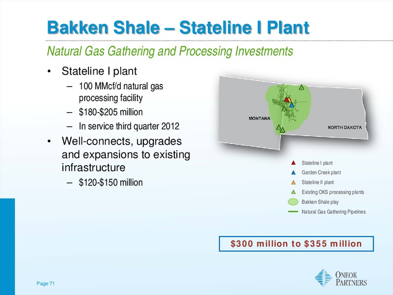 Morgan Stanley MLP Diversified Natural Gas Corporate Access Day – Oneok Inc. – slide 70