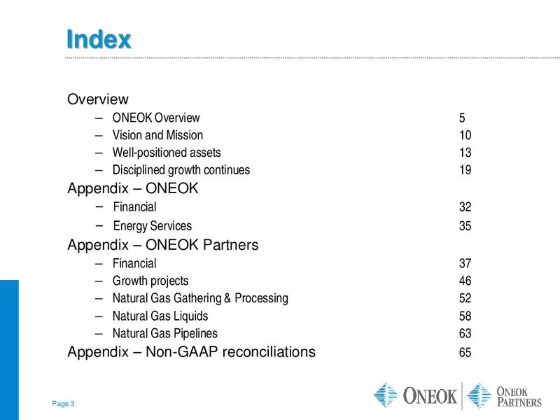 Morgan Stanley MLP Corporate Access – Oneok Inc. – slide 2