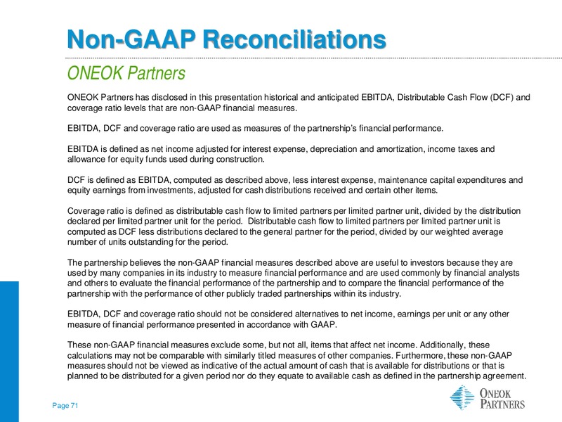 Morgan Stanley MLP Corporate Access – Oneok Inc. – slide 70
