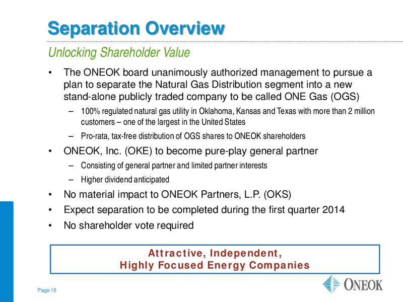 Wells Fargo 12th Annual MLP Pipeline Energy Conference – Oneok Inc. – slide 14