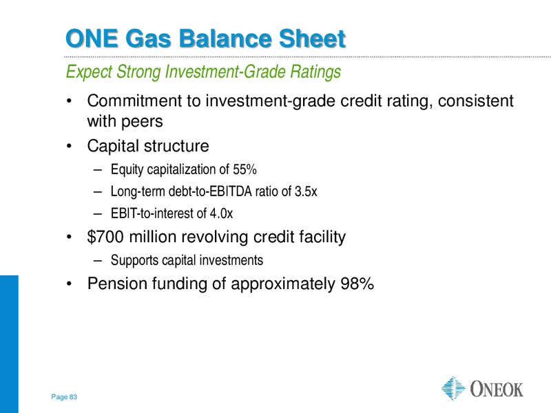 Wells Fargo 12th Annual MLP Pipeline Energy Conference – Oneok Inc. – slide 82