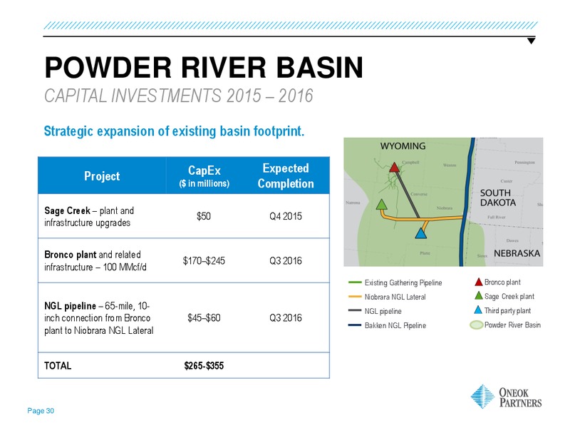 GOLDMAN SACHS GLOBAL ENERGY CONFERENCE – Oneok Partners, L.P. – slide 29