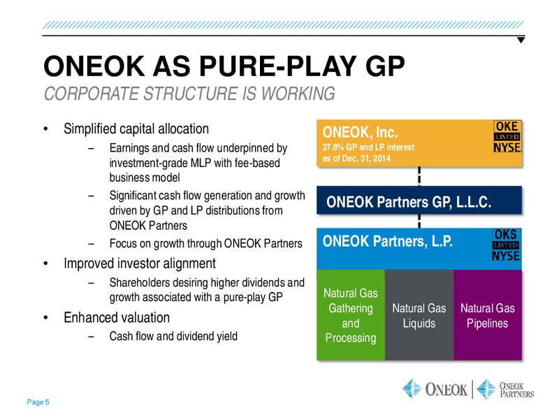 INVESTOR UPDATE – Oneok Partners, L.P. – slide 4