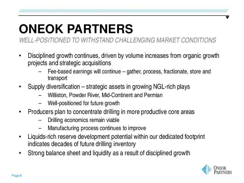 INVESTOR UPDATE – Oneok Partners, L.P. – slide 7
