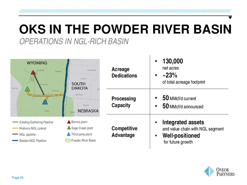INVESTOR UPDATE – Oneok Partners, L.P. – slide 19
