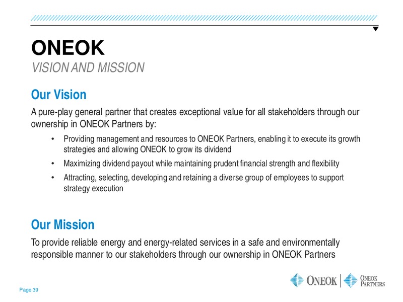 INVESTOR UPDATE – Oneok Partners, L.P. – slide 38