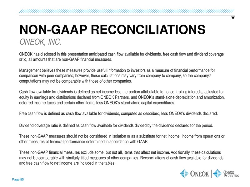 INVESTOR UPDATE – Oneok Partners, L.P. – slide 84