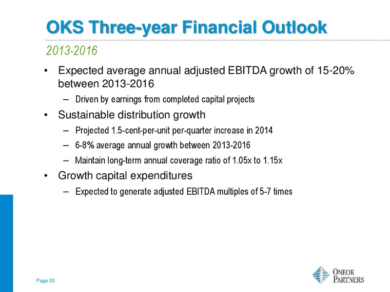 Tuohy Brothers Natural Gas Infrastructure – Oneok Partners, L.P. – slide 32