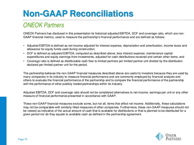 Citi MLPMidstream Infrastructure Conference – Oneok Partners, L.P. – slide 74