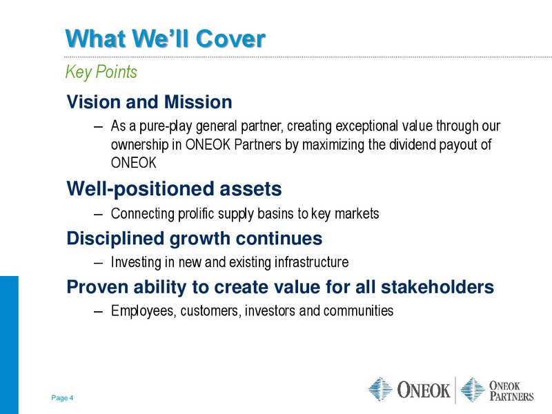 RBC Capital Markets MLP Conference – Oneok Partners, L.P. – slide 3