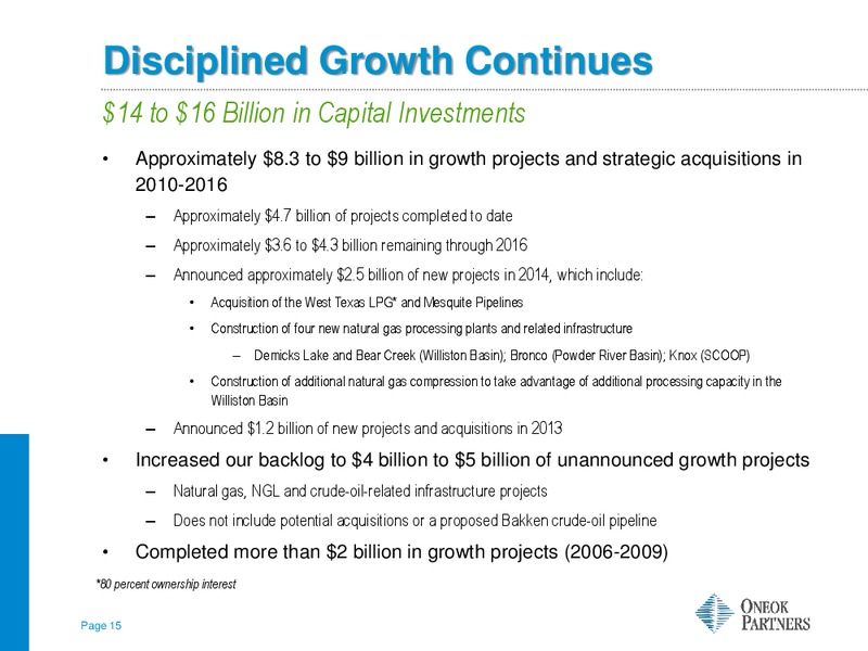 RBC Capital Markets MLP Conference – Oneok Partners, L.P. – slide 14