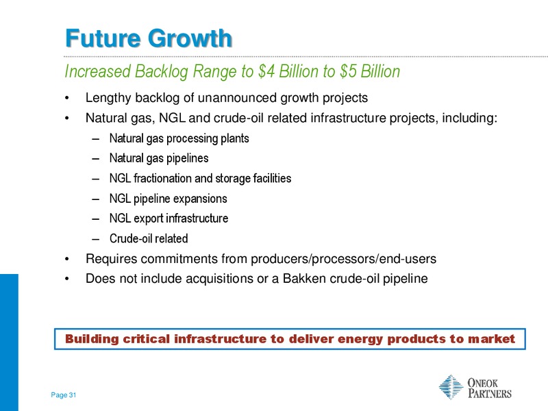 RBC Capital Markets MLP Conference – Oneok Partners, L.P. – slide 30