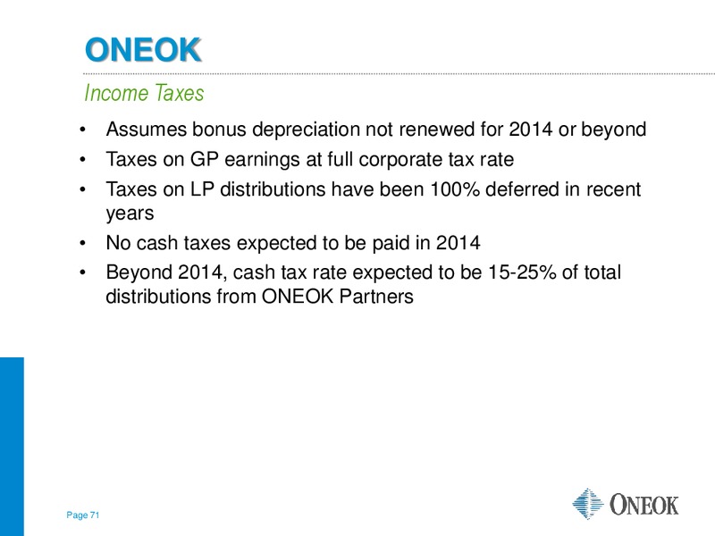 RBC Capital Markets MLP Conference – Oneok Partners, L.P. – slide 70