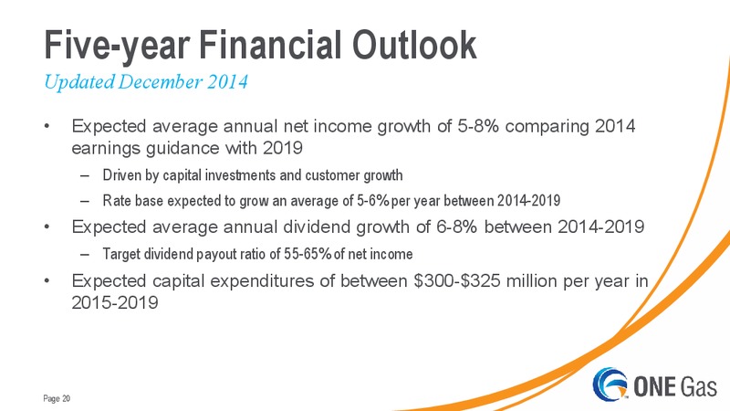 EVERCORE ISI UTILITY CEO CONFERENCE – One Gas, Inc. – slide 19