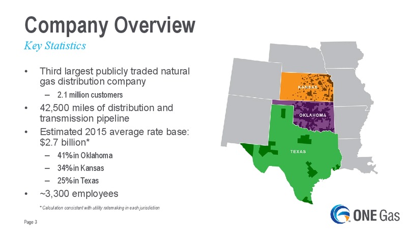 MORGAN STANLEY CONFERENCE – One Gas, Inc. – slide 2