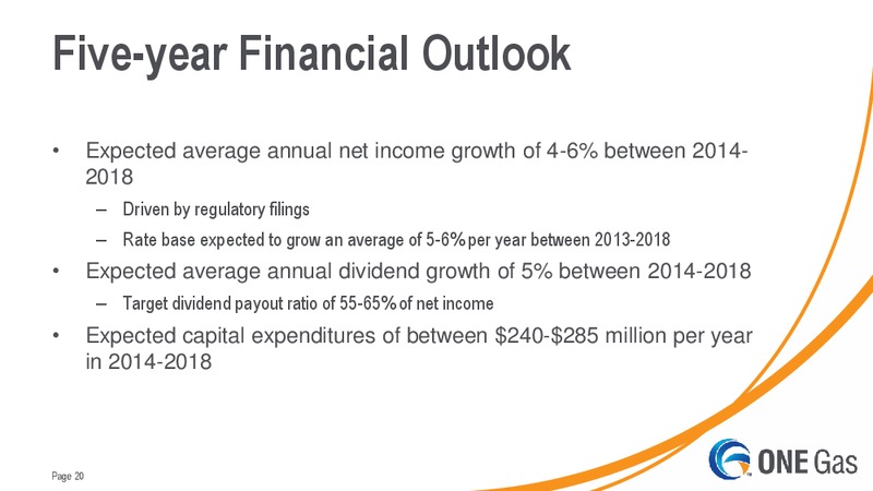 Investor Update – One Gas, Inc. – slide 19