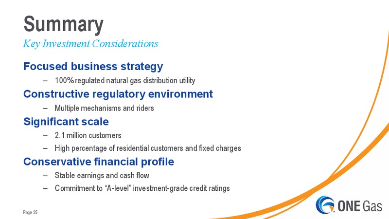 Wells Fargo Securities 13 Annual Energy Symposium – One Gas, Inc. – slide 24