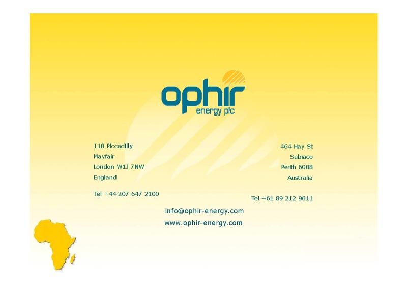 EQUATORIAL GUINEA GAS CONFERENCE – Ophir Energy Plc – slide 18