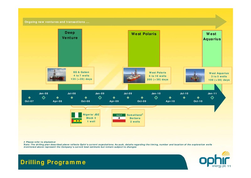 2008 DRILLING CAMPAIGN – Ophir Energy Plc – slide 4