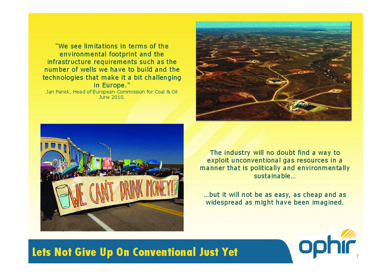APRIL 2011 INVESTOR PRESENTATION – Ophir Energy Plc – slide 7
