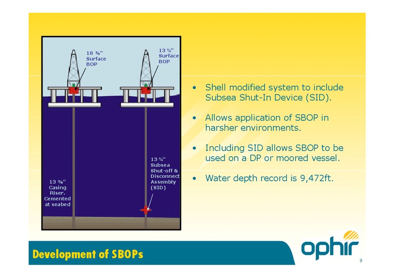 ARE SBOPS SAFE – Ophir Energy Plc – slide 9