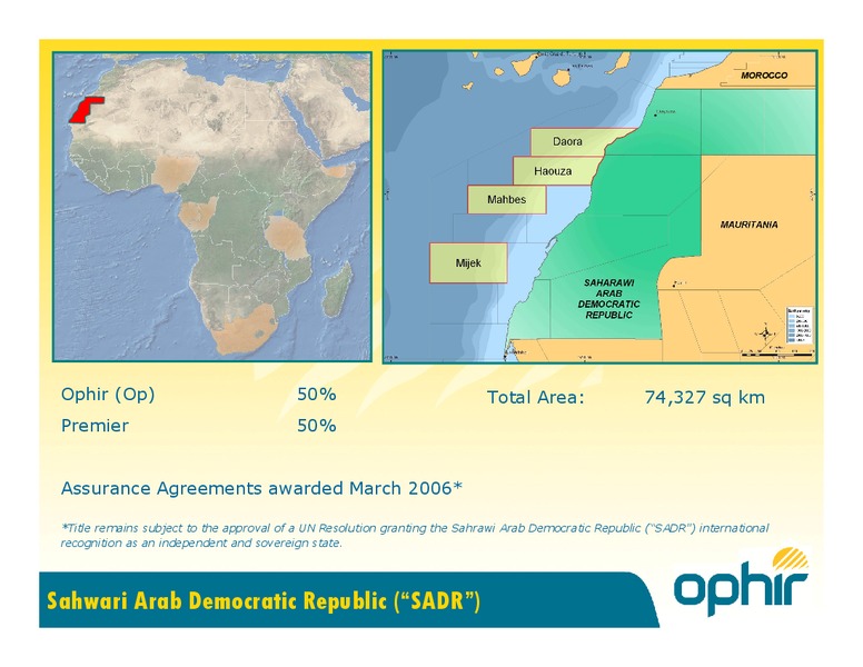 OPHIR IN NORTHWEST AFRICA – Ophir Energy Plc – slide 13