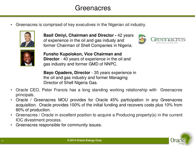 INVESTOR PRESENTATION – Oracle Energy Corp. – slide 10