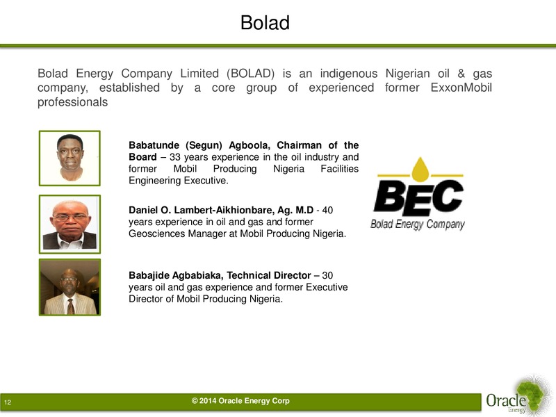 INVESTOR PRESENTATION – Oracle Energy Corp. – slide 11