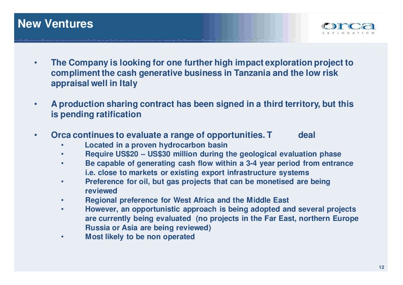 Investor Presentation – Orca Exploration Group, Inc. – slide 11