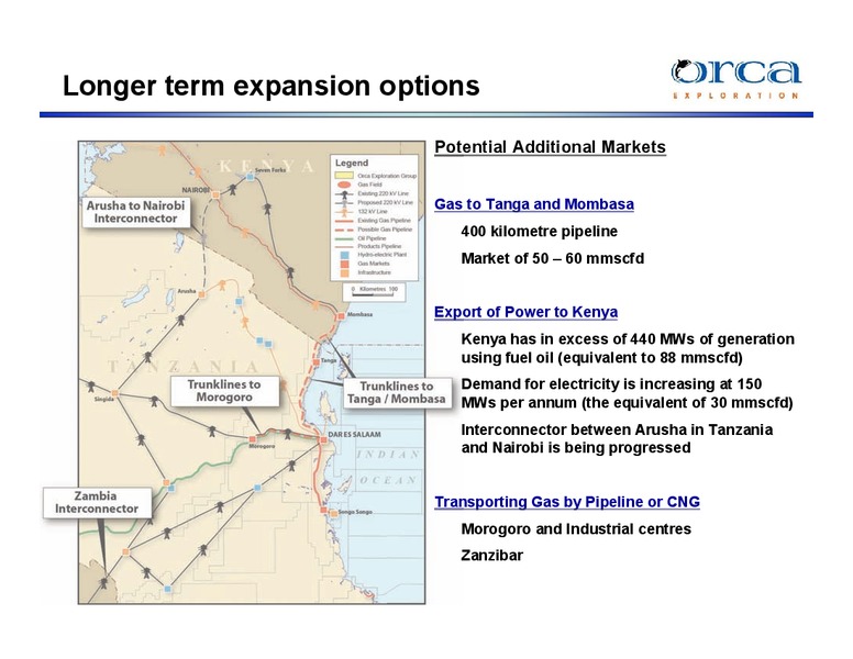EAST AFRICAN OPERATIONS AND GAS MARKETS – Orca Exploration Group, Inc. – slide 29