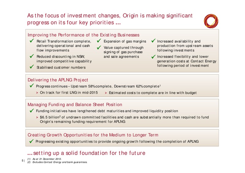 US Roadshow 2014 – Origin Energy Ltd. – slide 5