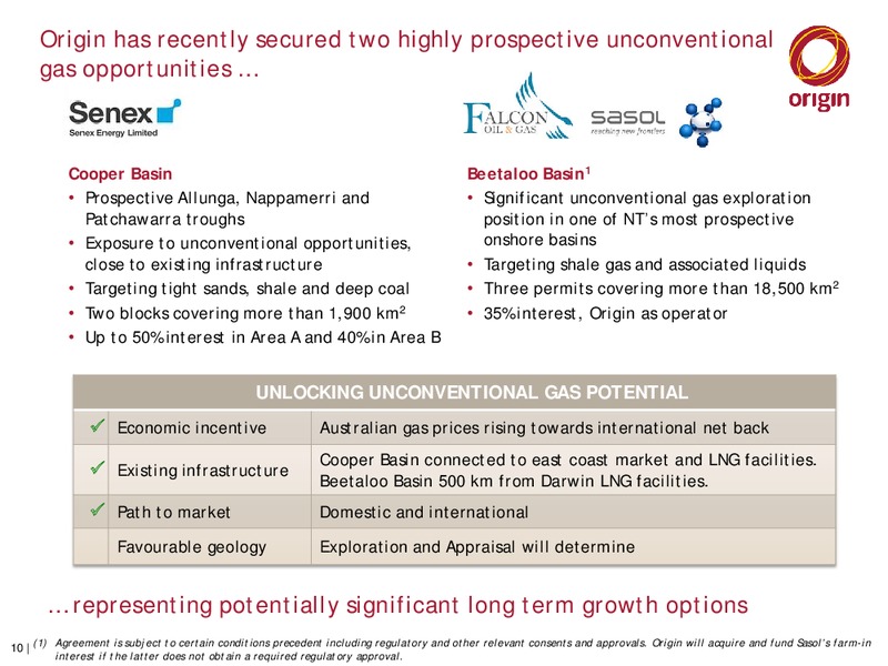 investor presentation – Origin Energy Ltd. – slide 10