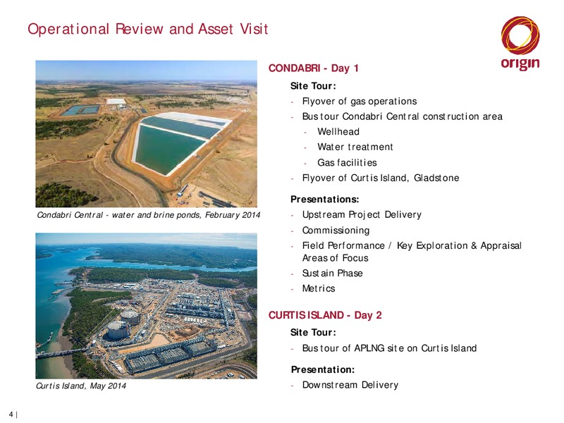Origin APLNG Operational Review and Asset Visit – Origin Energy Ltd. – slide 3