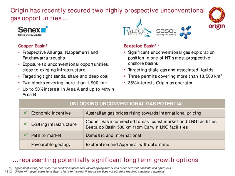 Browne Basin Acquisition – Origin Energy Ltd. – slide 7