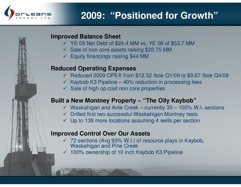 2010 ANNUAL GENERAL MEETING – Orleans Energy Ltd. – slide 5