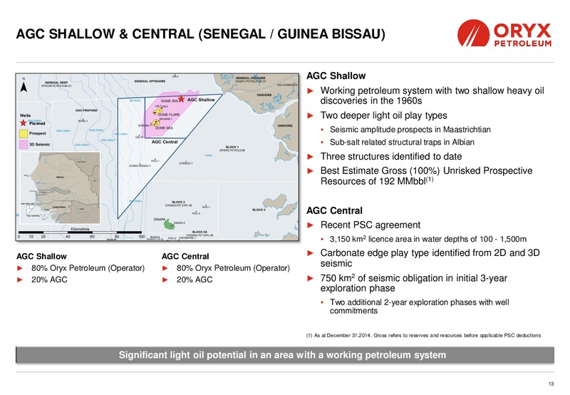 INVESTOR PRESENTATION – Oryx Petroleum Corp – slide 13