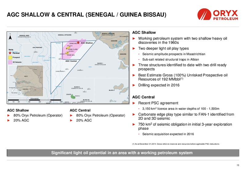 INVESTOR PRESENTATION – Oryx Petroleum Corp – slide 13